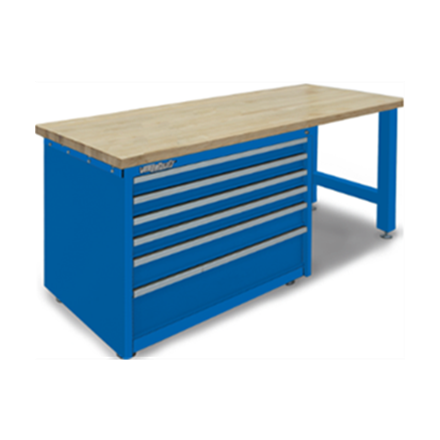 Modular Work Bench 6 Drawer Cabinet with Maple Wood Laminated Top  by Professional Tool Storage