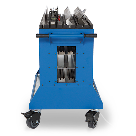 Versatility Press Brake Change-Over Cart for  American Tools-Patented No Tip Design - Side View