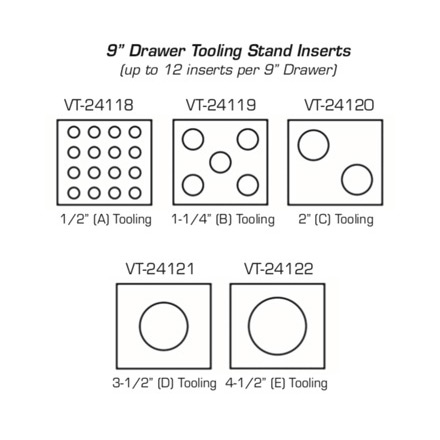 Drawer Insert Stands | Versatility® Thick Turret Press Tool 8-DWR Cabinet 