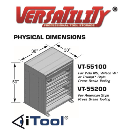 Cabinet Dimensions | iTool® Visual Press Brake Tool Storage System | Versatility