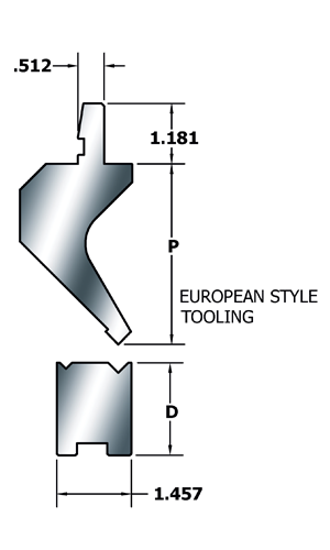 European Tooling Diagram | Versatility® Press Brake 5-DWR CAB