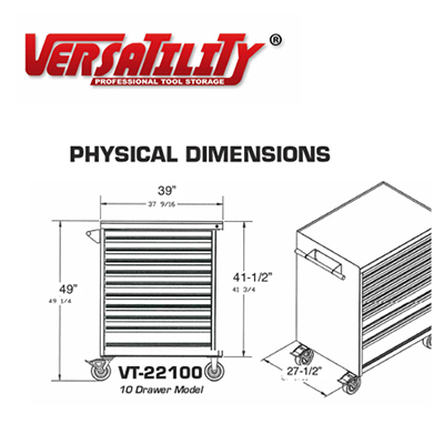 Cabinet Dimensions  | Versatility® Thick Turret Press Tool 10-DWR Cabinet