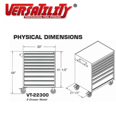Cabinet Dimensions | Versatility® Thick Turret Press Tool  9-DWR Cabinet