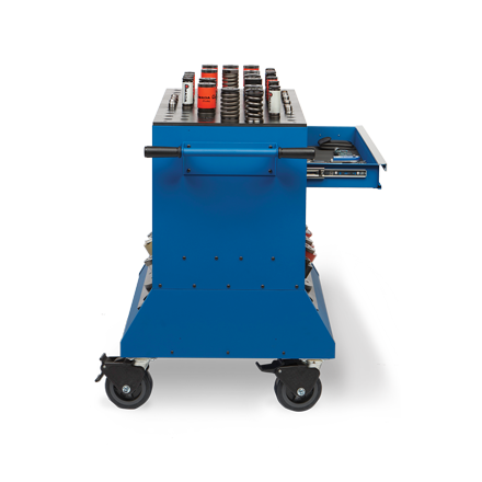 Versatility® Thick Turret Press Change-Over Cart-Patented No Tip Design - Side View